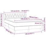 vidaXL Sommier à lattes de lit avec matelas Crème 140x190 cm Tissu