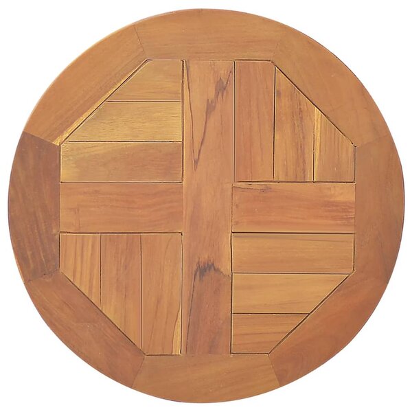vidaXL Dessus de table Bois de teck solide Rond 2 5 cm 40 cm