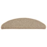 vidaXL Tapis d'escalier auto-adhésifs 15 Pièces Beige foncé 65x21x4 cm