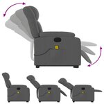 vidaXL Fauteuil inclinable de massage électrique Gris foncé Tissu