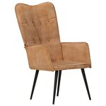 vidaXL Chaise à oreilles Marron Toile