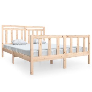 vidaXL Cadre de lit 150x200 cm Très grand Bois massif