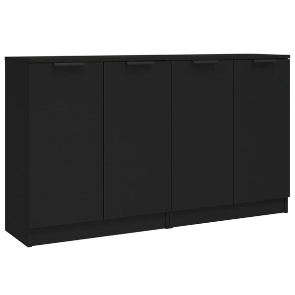 vidaXL Buffets 2 Pièces Noir 60x30x70 cm Bois d'ingénierie