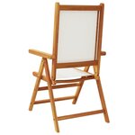vidaXL Chaises inclinables de jardin lot de 4 tissu et bois massif