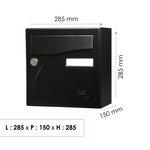 Boîte aux lettres, Préface compact Noir mat RAL 9005M