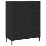 vidaXL Buffet haut Noir 69 5x34x180 cm Bois d'ingénierie