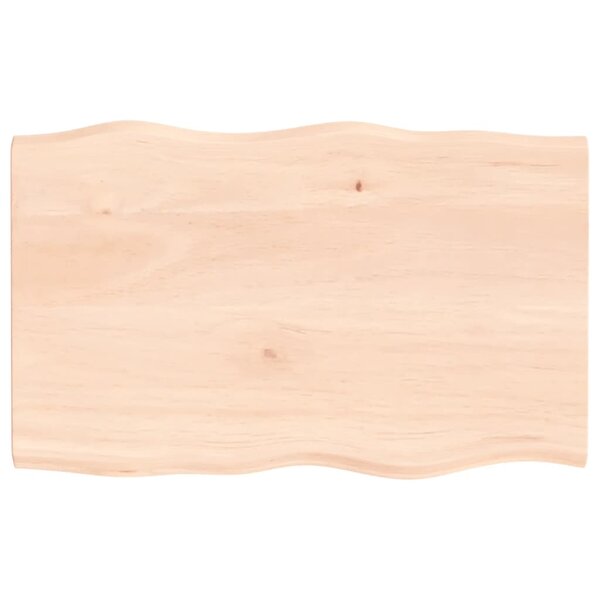 vidaXL Dessus de table bois chêne massif non traité bordure assortie