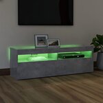 vidaXL Meuble TV avec lumières LED gris béton 120x35x40 cm