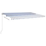 vidaXL Auvent automatique capteur de vent et LED 5x3 5 m Bleu et blanc