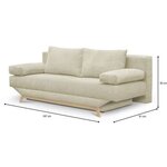 Banquette convertible 3 places - Coffre de rangement - Tissu velours côtelé beige - 190 x 92 x 84 cm - TEIJO