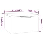 vidaXL Table de chevet murale Sonoma gris 34x30x20 cm