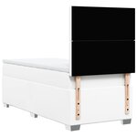 vidaXL Sommier à lattes de lit avec matelas Blanc 90x190 cm Similicuir