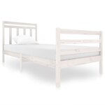 vidaXL Cadre de lit blanc bois massif 90x200 cm