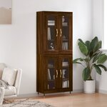 vidaXL Buffet haut Chêne marron 69 5x34x180 cm Bois d'ingénierie