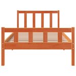vidaXL Cadre de lit sans matelas cire marron 75x190 cm bois pin massif