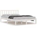 vidaXL Cadre de lit Blanc Bois de pin massif 140x190 cm