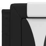 vidaXL Coussin de tête de lit noir et blanc 120 cm similicuir
