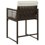 vidaXL Chaises de jardin avec coussins lot de 4 marron résine tressée