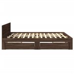 vidaXL Cadre de lit tête de lit sans matelas chêne marron 200x200 cm