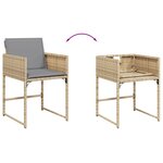 vidaXL Ensemble à manger de jardin et coussins 9 Pièces mélange beige