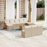 vidaXL Salon de jardin 11 Pièces avec coussins beige résine tressée