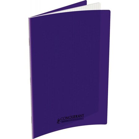 Cahier 48 pages seyès 90 g  couverture polypropylène violet  format 24 x 32 cm CONQUERANT