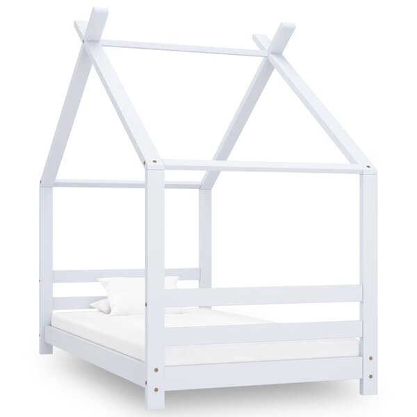 vidaXL Cadre de lit d'enfant Blanc Bois de pin massif 80x160 cm