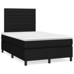 vidaXL Sommier à lattes de lit avec matelas noir 120x190 cm tissu