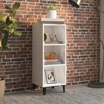 vidaXL Buffet Blanc brillant 34 5x32 5x90 cm Bois d'ingénierie