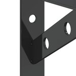 vidaXL Supports d'étagères 4 Pièces 15x2 5x11 5 cm noir acier inoxydable