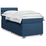 vidaXL Sommier à lattes de lit avec matelas Bleu 100x200 cm Tissu