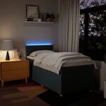 vidaXL Sommier à lattes de lit avec matelas Bleu 90x200 cm Tissu