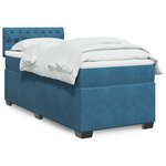 vidaXL Sommier à lattes de lit avec matelas Bleu foncé 90x200 cm