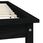 vidaXL Cadre de lit noir 135x190 cm double bois de pin massif