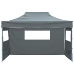 vidaXL Tente de réception pliable avec 3 parois 3x4 m Acier Anthracite