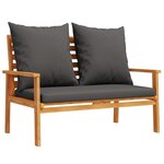 vidaXL Salon de jardin 3 Pièces avec coussins bois massif d'acacia