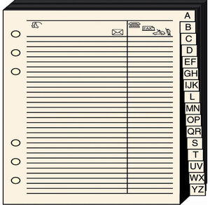Recharge Accessoires Organiseur REPERTOIRE TEL Timer 21 Ivoire 15 x 21 cm QUOVADIS