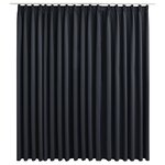 vidaXL Rideau occultant avec crochets Noir 290x245 cm