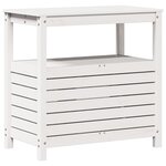 vidaXL Table de rempotage avec étagères blanc bois massif de pin