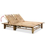 vidaXL Chaise longue pour 2 personnes Bambou