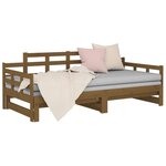 vidaXL Lit coulissant Marron miel Bois de pin solide 2x(90x190) cm