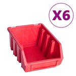 vidaXL Kit de bacs de stockage et panneaux muraux 39 Pièces Rouge et noir