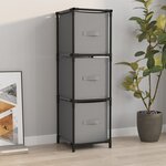 vidaXL Armoire de rangement 3 tiroirs en tissu Gris 34x34x101 cm Acier