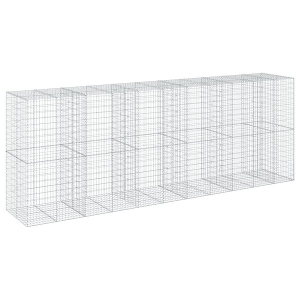 vidaXL Panier gabion avec couvercle 550x100x200 cm fer galvanisé