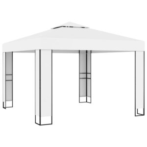 vidaXL Tonnelle avec toit double 3x3 m Blanc