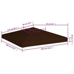 vidaXL Toile supérieure de gazebo 310 g/m² 3x3 m Marron