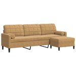 vidaXL Canapé à 3 places avec repose-pieds Marron 210 cm Velours