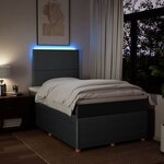 vidaXL Sommier à lattes de lit avec matelas Gris foncé 120x200cm Tissu