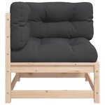 vidaXL Canapés d'angle de jardin et coussins 2 Pièces bois de pin massif