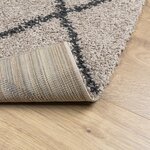 vidaXL Tapis shaggy à poils longs moderne beige anthracite 200x280 cm